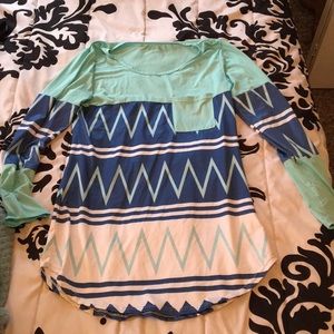 Blue chevron top